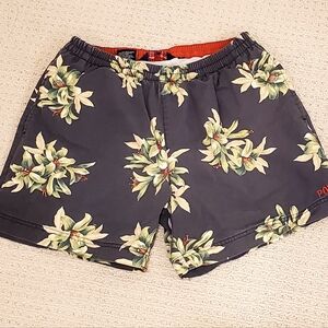 POLO Ralph Lauren Cotton Floral Swim Lounge Shorts, Mesh Briefs, Mn's Med. EUC